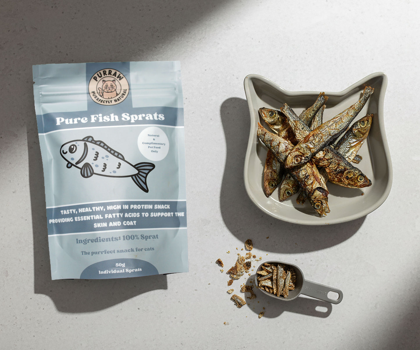 Pure Fish Sprats - Dried Natural Healthy Treat 50g