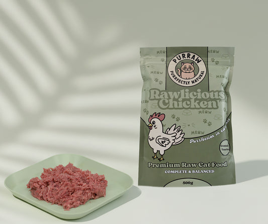 Chicken Premium Complete Raw Cat Food - 500g For Cats & Kittens