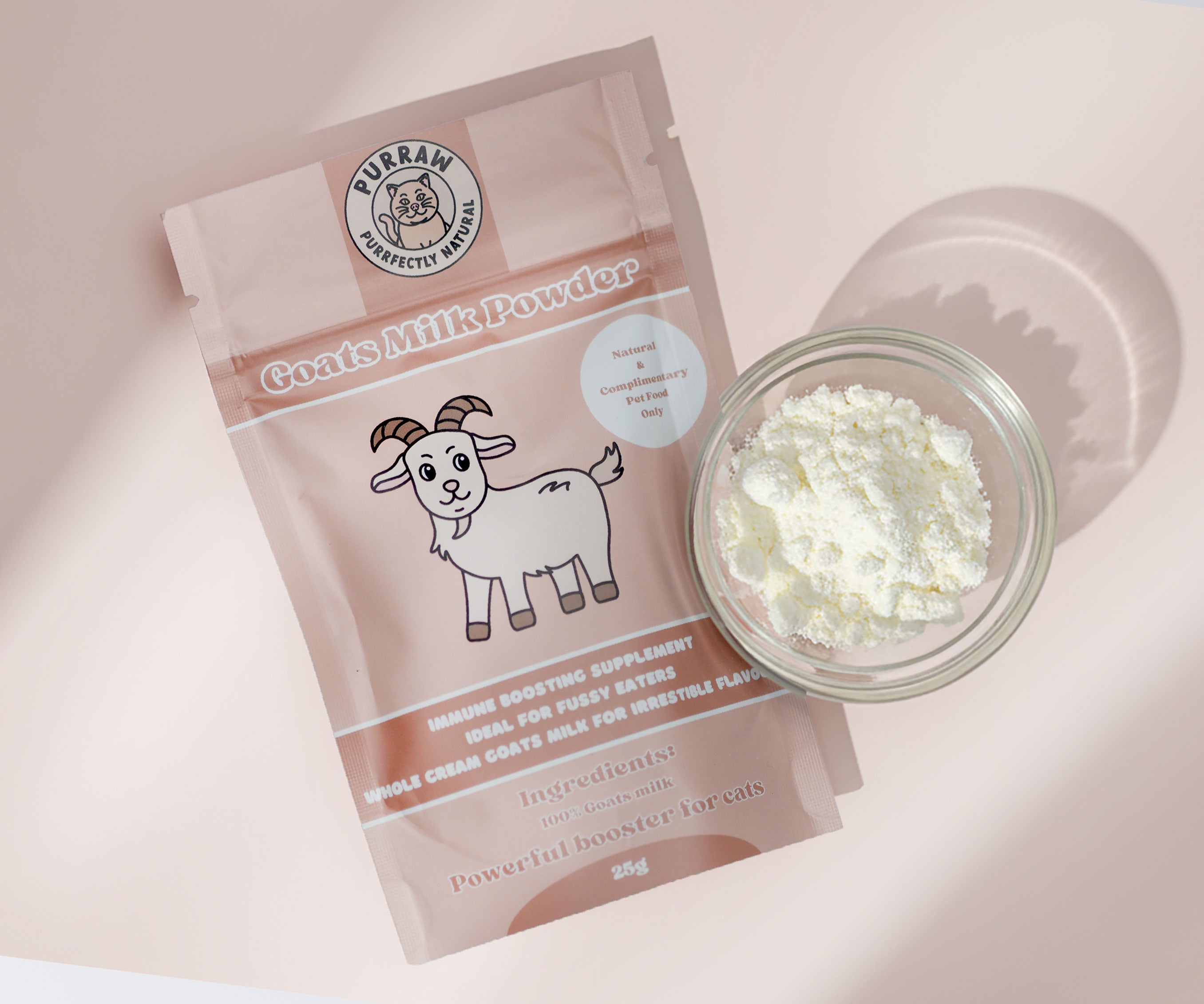 Pure Goat Milk Powder for Cats | Natural Cat Food Topper | Purraw