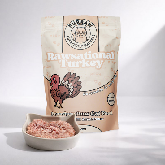 Turkey Premium Complete Raw Cat Food 500g for kittens & cats