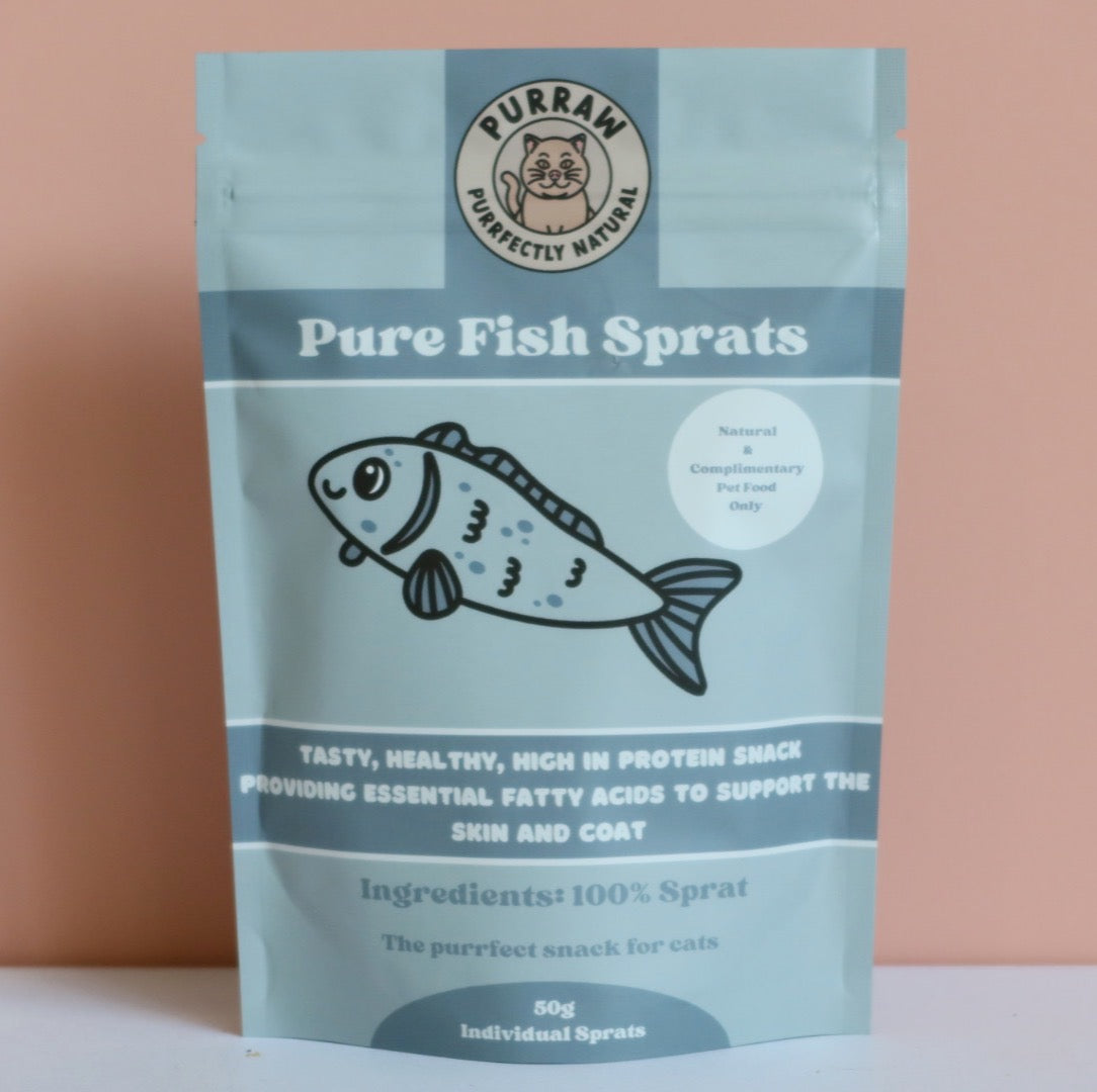 Pure fish sprats Purraw natural cat food 